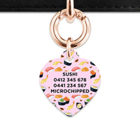 Bailey And Bone Pet Tag Light Pink Sushi Pattern Pet Tag
