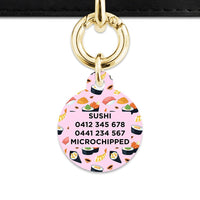 Bailey And Bone Pet Tag Light Pink Sushi Pattern Pet Tag