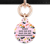 Bailey And Bone Pet Tag Light Pink Sushi Pattern Pet Tag