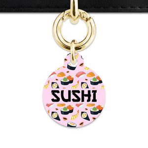 Bailey And Bone Pet Tag Light Pink Sushi Pattern Pet Tag