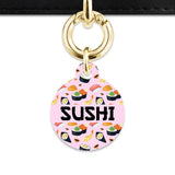 Bailey And Bone Pet Tag Light Pink Sushi Pattern Pet Tag