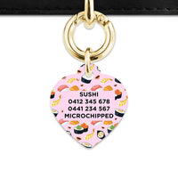 Bailey And Bone Pet Tag Light Pink Sushi Pattern Pet Tag