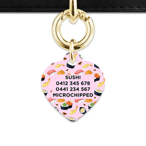 Bailey And Bone Pet Tag Light Pink Sushi Pattern Pet Tag