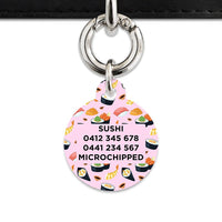 Bailey And Bone Pet Tag Light Pink Sushi Pattern Pet Tag