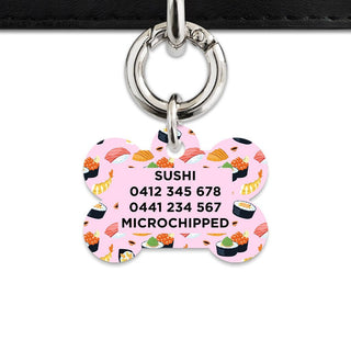 Bailey And Bone Pet Tag Light Pink Sushi Pattern Pet Tag
