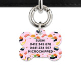 Bailey And Bone Pet Tag Light Pink Sushi Pattern Pet Tag