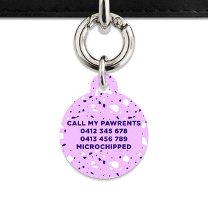 Bailey And Bone Pet Tag Light Purple Terrazzo Pet Tag