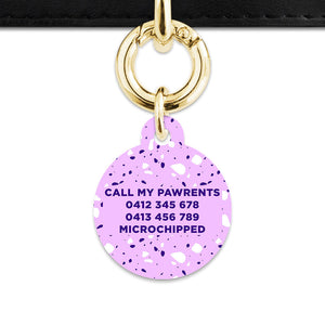 Bailey And Bone Pet Tag Light Purple Terrazzo Pet Tag