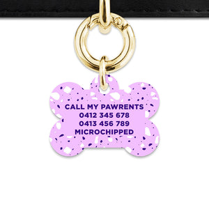 Bailey And Bone Pet Tag Light Purple Terrazzo Pet Tag