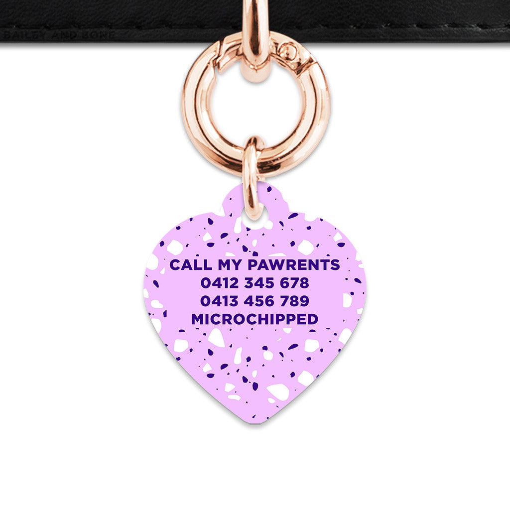 Bailey And Bone Pet Tag Light Purple Terrazzo Pet Tag