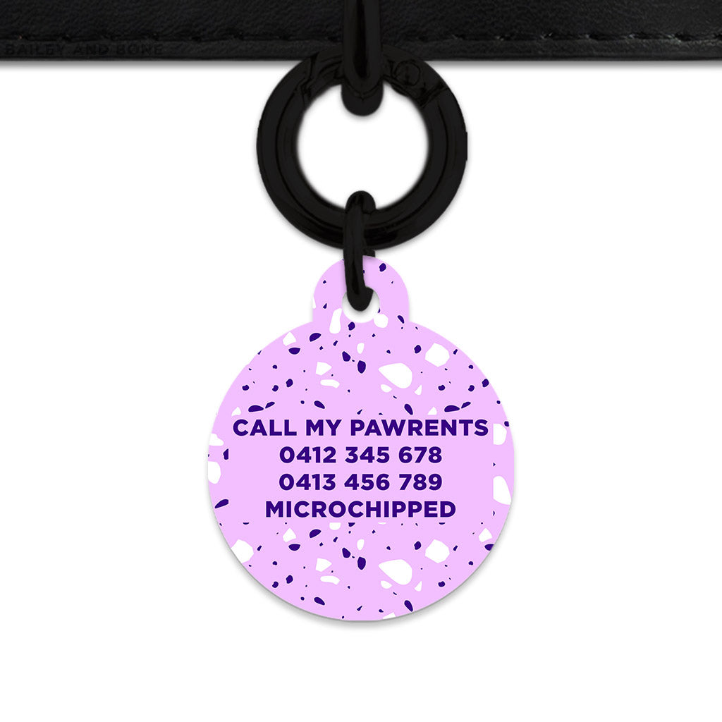 Bailey And Bone Pet Tag Light Purple Terrazzo Pet Tag