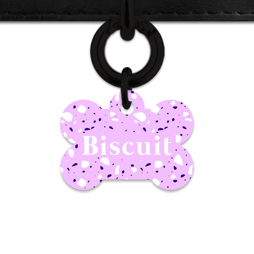 Bailey And Bone Pet Tag Light Purple Terrazzo Pet Tag