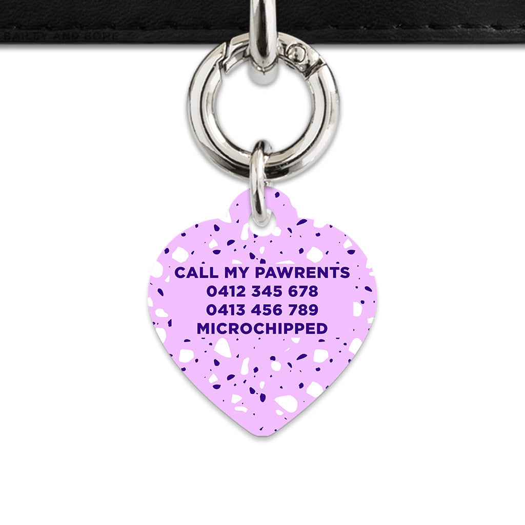 Bailey And Bone Pet Tag Light Purple Terrazzo Pet Tag