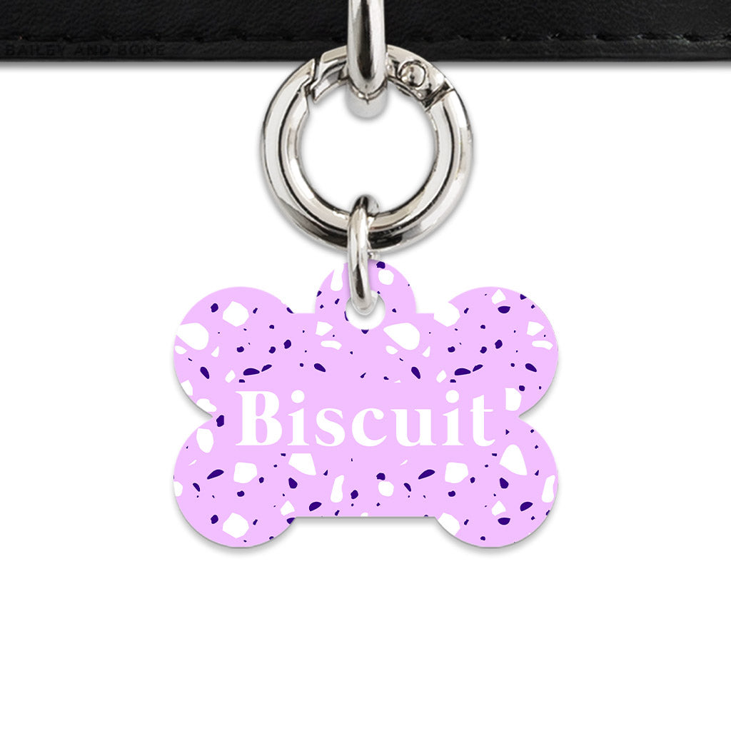 Bailey And Bone Pet Tag Light Purple Terrazzo Pet Tag