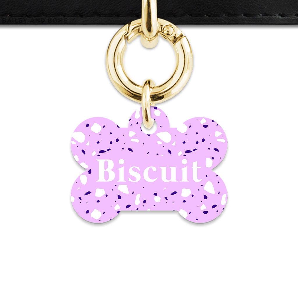 Bailey And Bone Pet Tag Light Purple Terrazzo Pet Tag