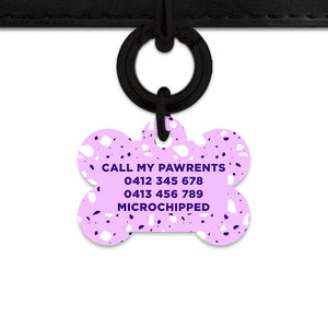 Bailey And Bone Pet Tag Light Purple Terrazzo Pet Tag