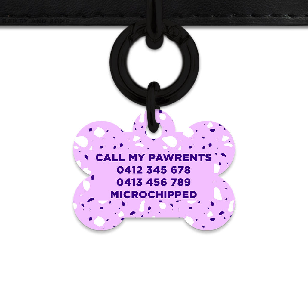 Bailey And Bone Pet Tag Light Purple Terrazzo Pet Tag