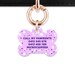 Bailey And Bone Pet Tag Light Purple Terrazzo Pet Tag