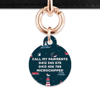 Bailey And Bone Pet Tag Navy Blue Boats Pet Tag