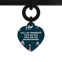 Bailey And Bone Pet Tag Navy Blue Boats Pet Tag