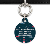 Bailey And Bone Pet Tag Navy Blue Boats Pet Tag