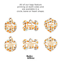 Bailey And Bone Pet Tag Oranges Pattern Pet Tag