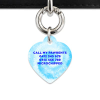 Bailey And Bone Pet Tag Pastel Blue Tie Dye Pet Tag