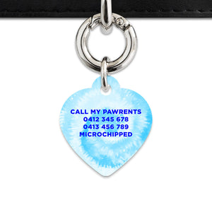Bailey And Bone Pet Tag Pastel Blue Tie Dye Pet Tag