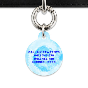 Bailey And Bone Pet Tag Pastel Blue Tie Dye Pet Tag