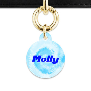 Bailey And Bone Pet Tag Pastel Blue Tie Dye Pet Tag