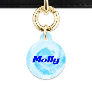 Bailey And Bone Pet Tag Pastel Blue Tie Dye Pet Tag