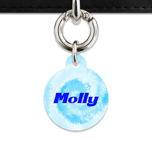Bailey And Bone Pet Tag Pastel Blue Tie Dye Pet Tag