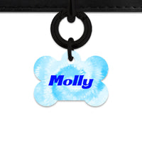 Bailey And Bone Pet Tag Pastel Blue Tie Dye Pet Tag