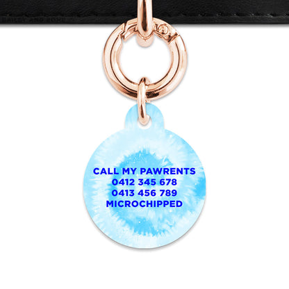 Bailey And Bone Pet Tag Pastel Blue Tie Dye Pet Tag