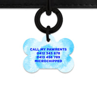 Bailey And Bone Pet Tag Pastel Blue Tie Dye Pet Tag
