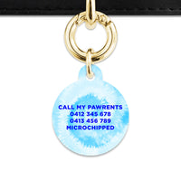 Bailey And Bone Pet Tag Pastel Blue Tie Dye Pet Tag