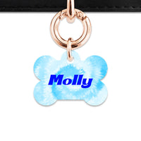 Bailey And Bone Pet Tag Pastel Blue Tie Dye Pet Tag