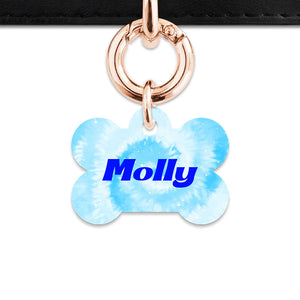 Bailey And Bone Pet Tag Pastel Blue Tie Dye Pet Tag