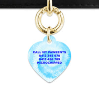 Bailey And Bone Pet Tag Pastel Blue Tie Dye Pet Tag