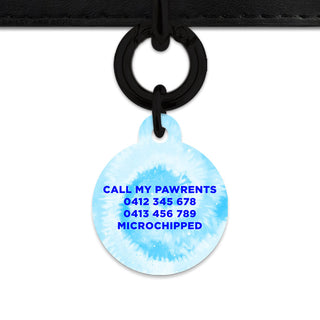 Bailey And Bone Pet Tag Pastel Blue Tie Dye Pet Tag