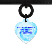 Bailey And Bone Pet Tag Pastel Blue Tie Dye Pet Tag