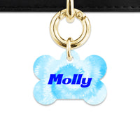 Bailey And Bone Pet Tag Pastel Blue Tie Dye Pet Tag