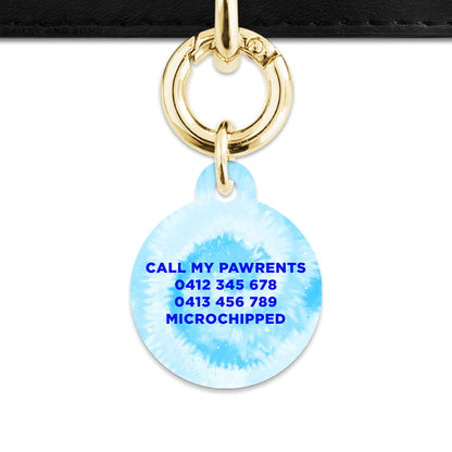 Bailey And Bone Pet Tag Pastel Blue Tie Dye Pet Tag