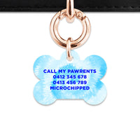 Bailey And Bone Pet Tag Pastel Blue Tie Dye Pet Tag