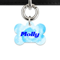 Bailey And Bone Pet Tag Pastel Blue Tie Dye Pet Tag