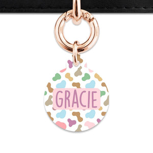 Bailey And Bone Pet Tag Pastel Cow Print Pet Tag