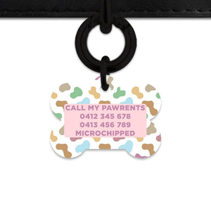 Bailey And Bone Pet Tag Pastel Cow Print Pet Tag