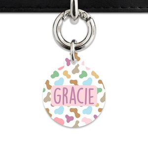 Bailey And Bone Pet Tag Pastel Cow Print Pet Tag
