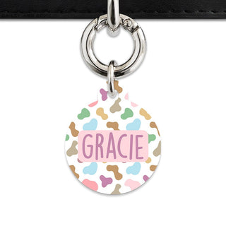Bailey And Bone Pet Tag Pastel Cow Print Pet Tag