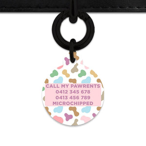 Bailey And Bone Pet Tag Pastel Cow Print Pet Tag